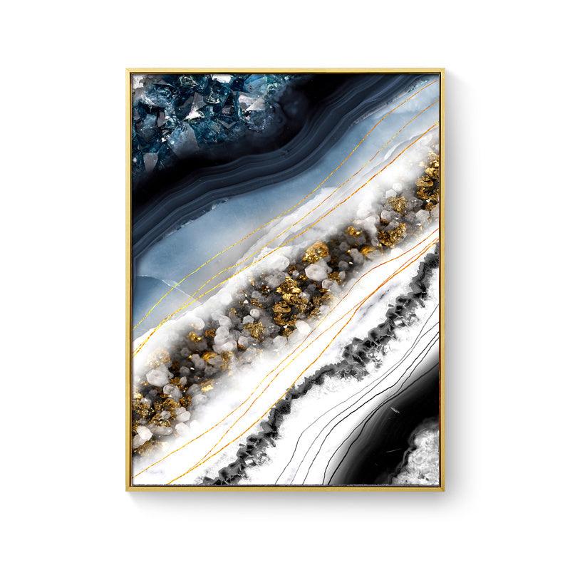 Sophisticated Abstract Marble Crystal Lines Wall Art - Elegant Living Room Decor