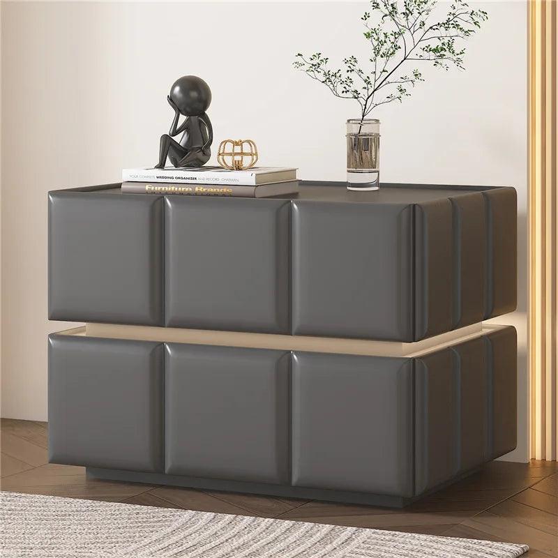 Compact White Bedside Nightstand with Drawer - Modern Design and Storage Space