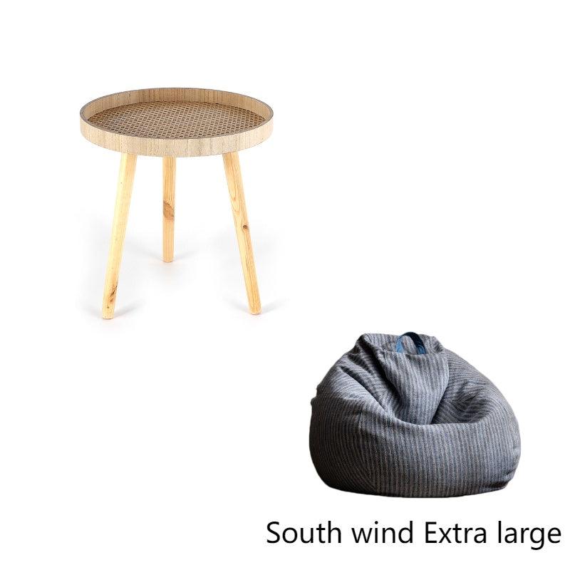 Retro Rattan Round Coffee Table - Boho Living Room Centerpiece