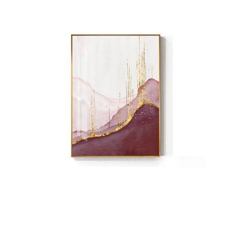 Golden Abstract Canvas Wall Art - Modern Living Room Decor