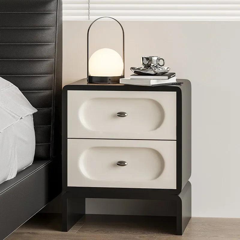 Modern Wood Bedside Table with Drawer - Stylish Nightstand Cabinet for Bedroom Home