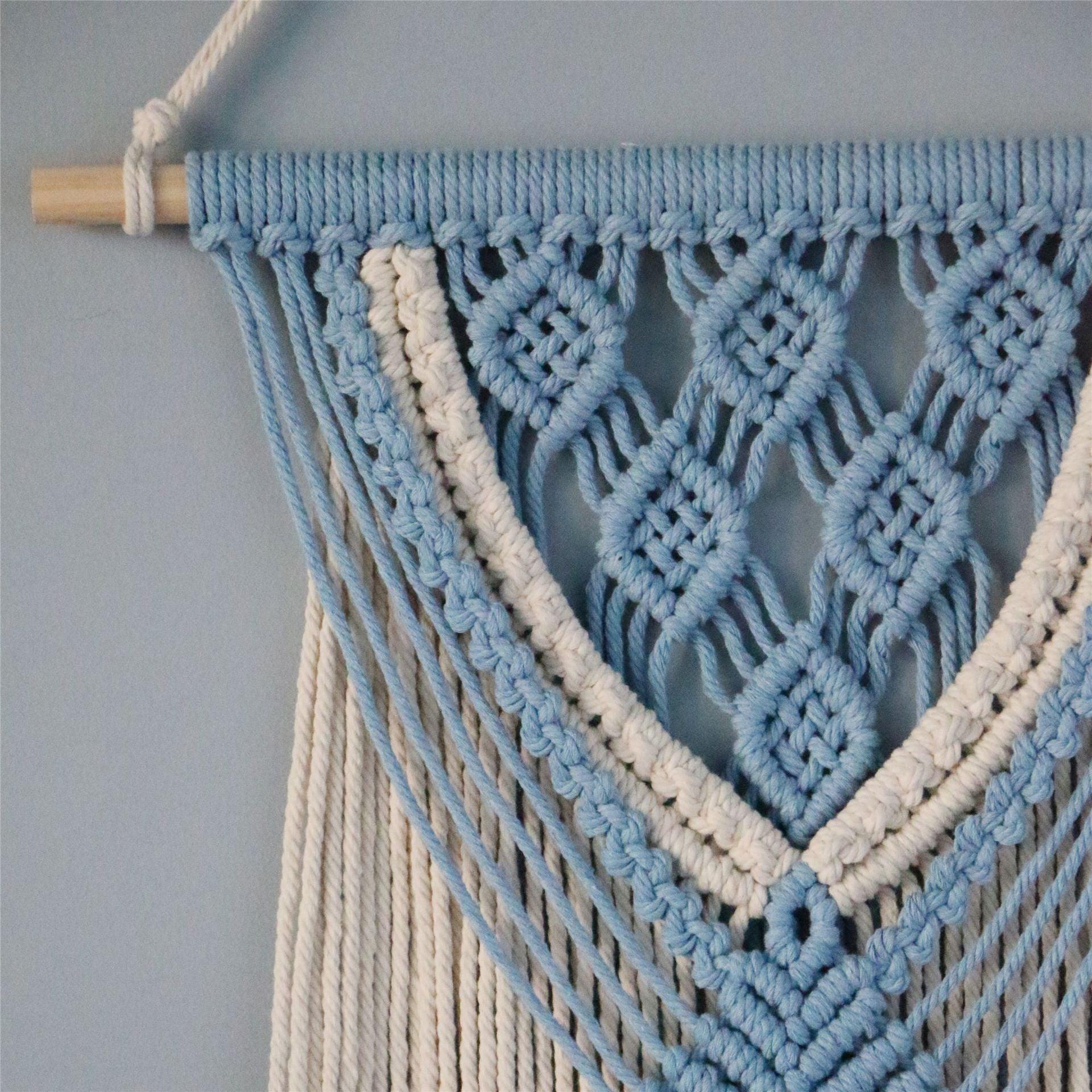 Boho Chic Hand-Woven Cotton Rope Tapestry Wall Decor