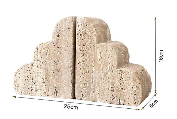 Yellow Cave Stone Marble Bookends Set - Artistic Home Decor Piece