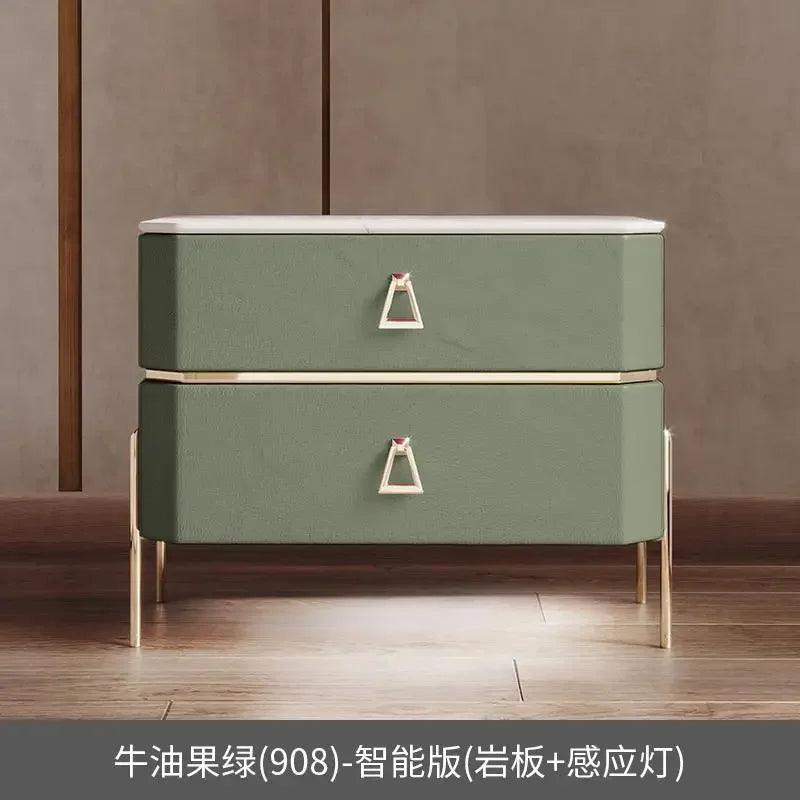 Gold Wireless Charging Bedside Table with Smart Drawers - Modern Furniture for Living Room