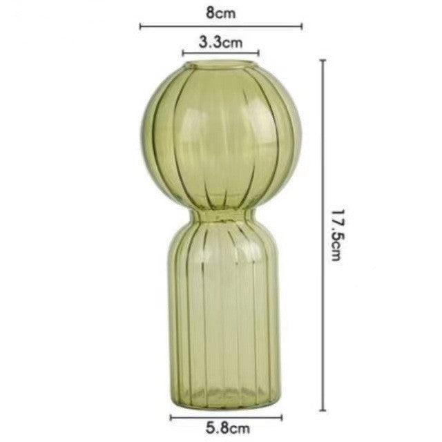Ins Creative Glass Vase Striped Transparent Glass Vase Table Decorative Ornaments Hydroponic Flower Simple Vase