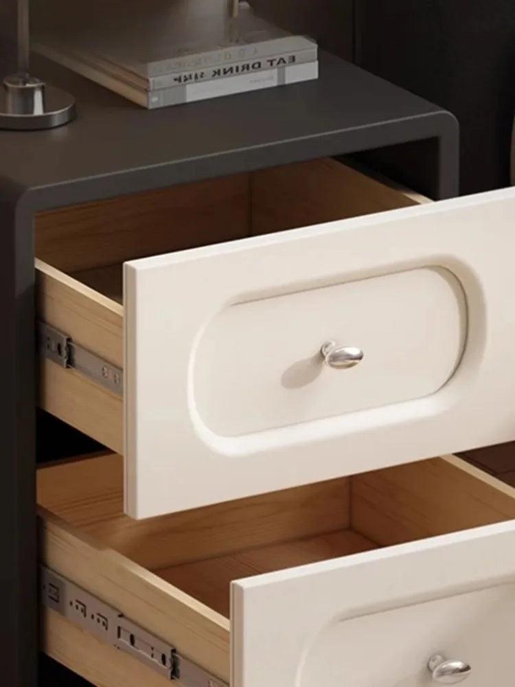 Modern Wood Bedside Table with Drawer - Stylish Nightstand Cabinet for Bedroom Home