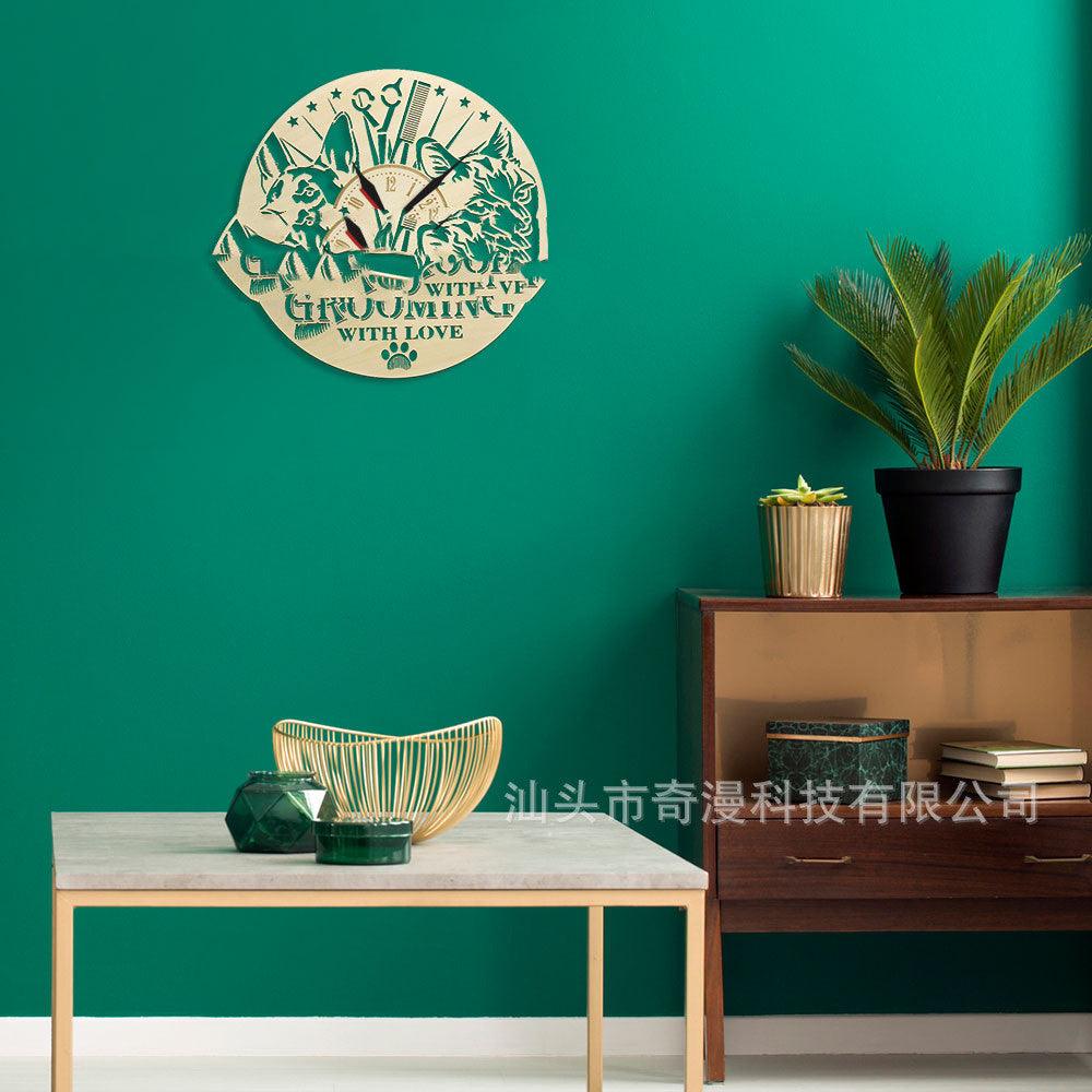 Modern Nordic Wooden Wall Clock 12" Round Decorative Quartz Clock