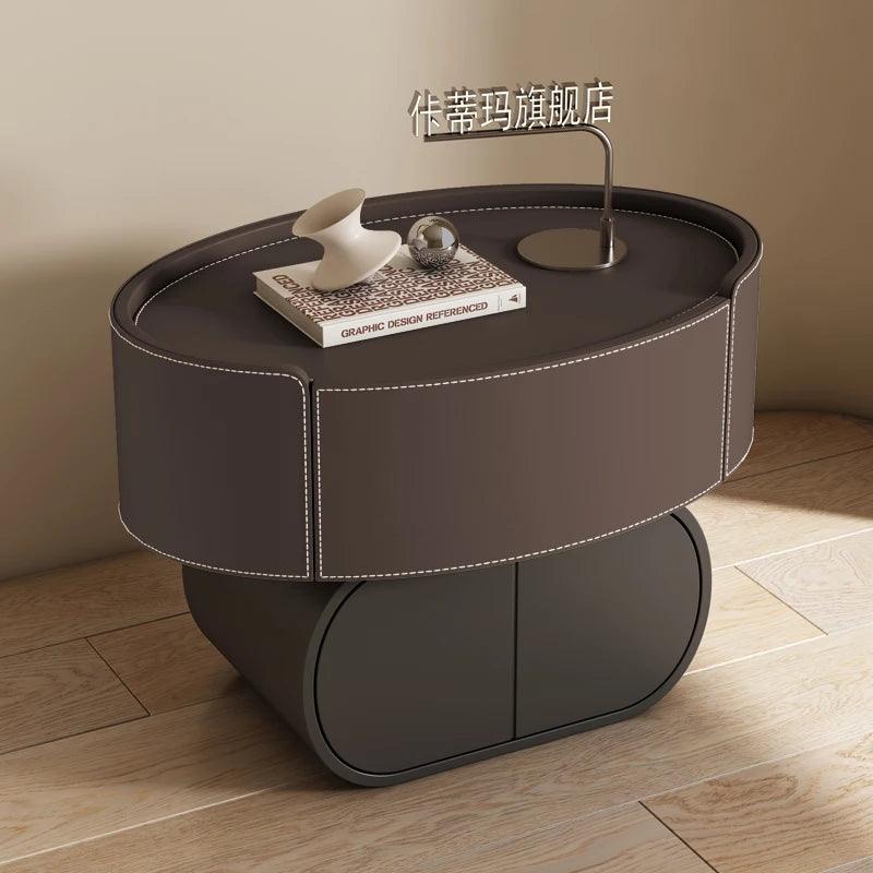 Luxury Modern Bedroom Nightstand with Drawers and Artistic Design