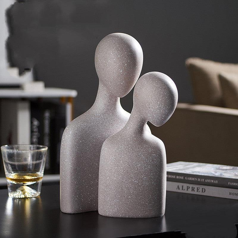 Nordic Home Decor Abstract Figure Statue Love Sculpture - Elegant Tabletop Decoration