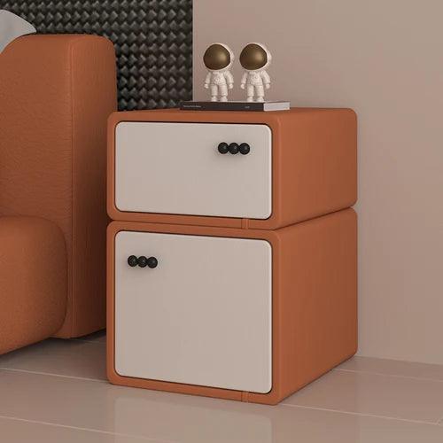 Modern Minimalist Black Nightstand with Hidden Drawer - Stylish Bedside Table Furniture