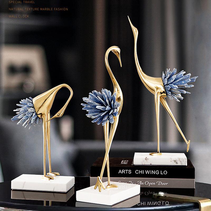 Elegant Crystal Crane Figurine for Home Decor