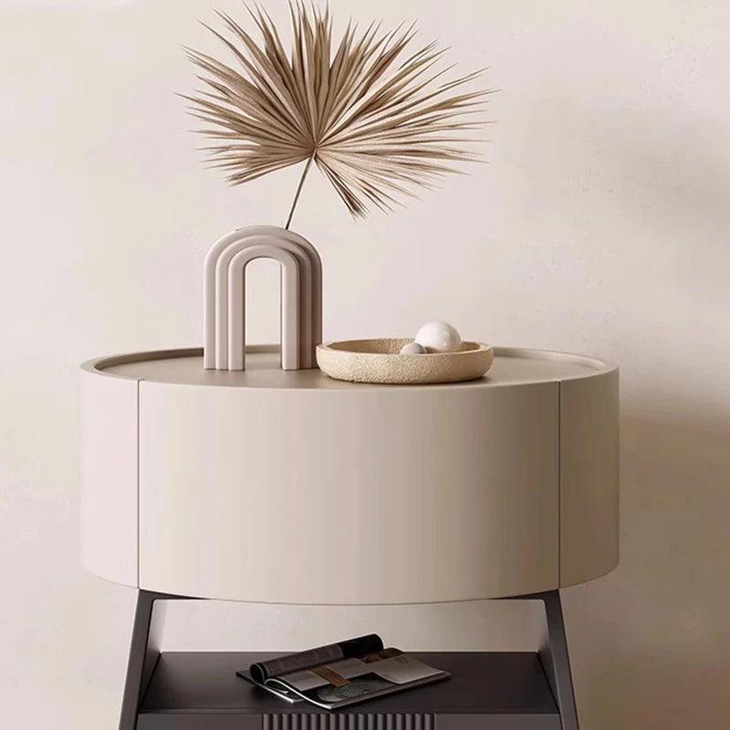 Luxury Black Wooden Nightstand with Drawer - Minimalist Modern Bedroom Furniture