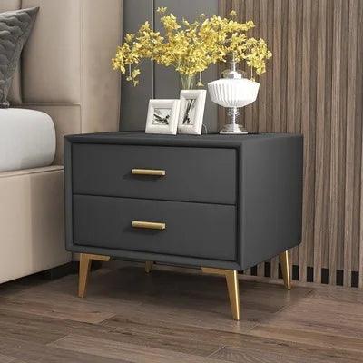 Luxury White Nightstand with Drawer Storage - Modern Minimalist Bedroom Furniture