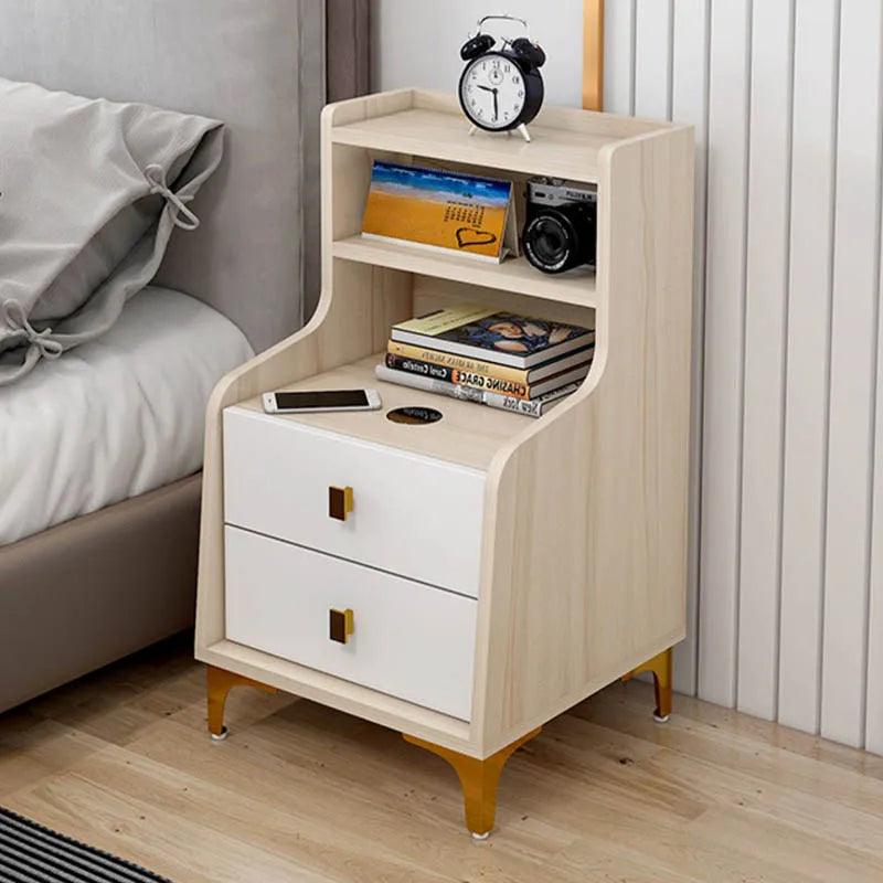 Nordic Rustic Bedside Table with Drawer - European Style Nightstand Furniture