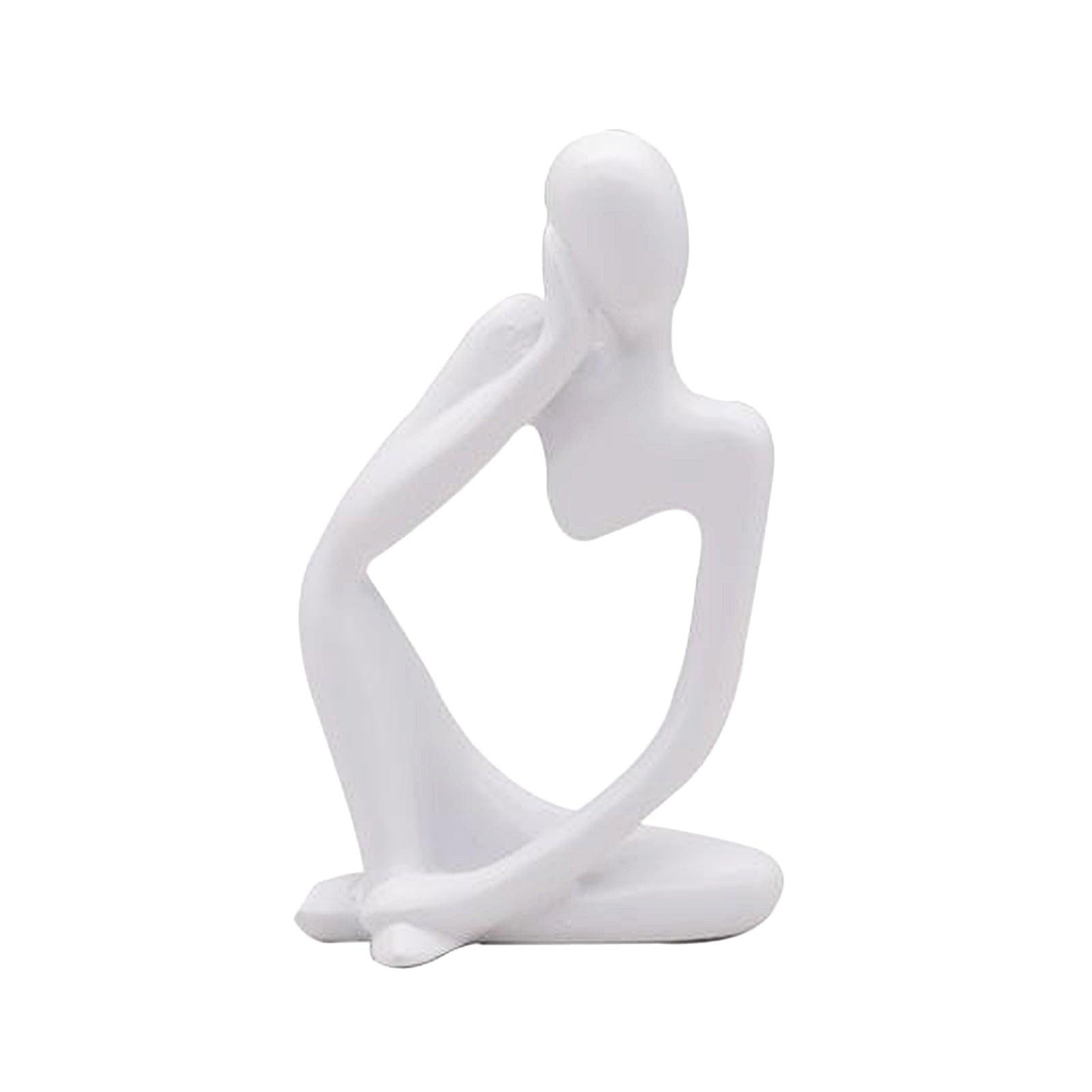 Abstract Artistic Resin Ornament Sculpture in Black, White, and Gold