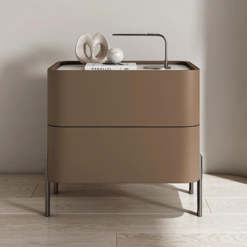 Nightstand with Modern Design and Storage Drawers for Bedroom