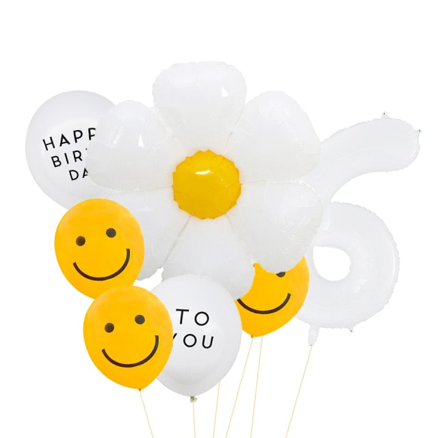 White Flower Balloon Set 8pcs
