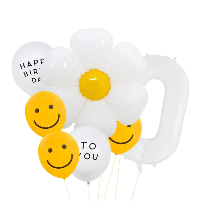 White Flower Balloon Set 8pcs
