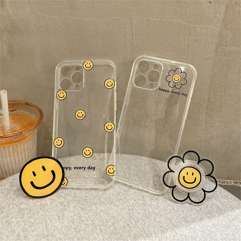 Smiley Face Flower iPhone Case with Grip