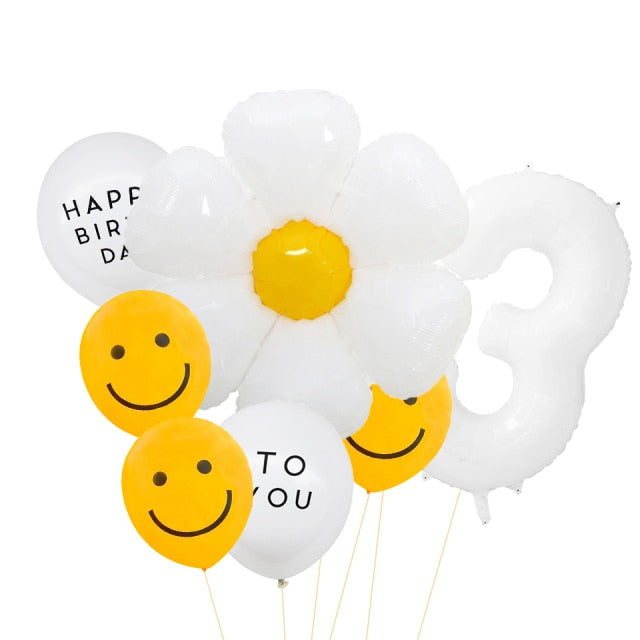 White Flower Balloon Set 8pcs