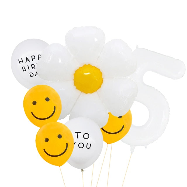 White Flower Balloon Set 8pcs