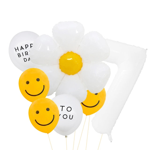 White Flower Balloon Set 8pcs