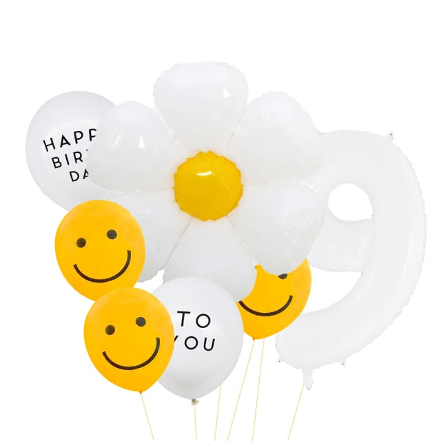 White Flower Balloon Set 8pcs