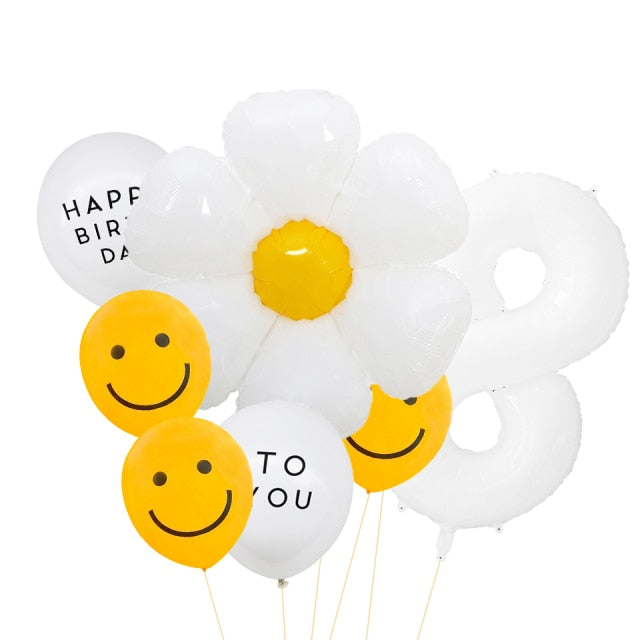 White Flower Balloon Set 8pcs