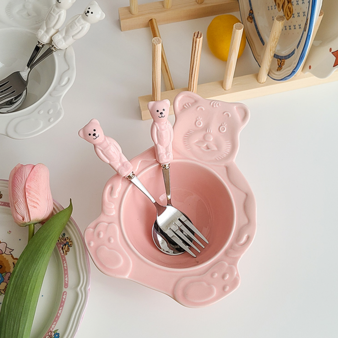 Cute Retro Bear Bowl