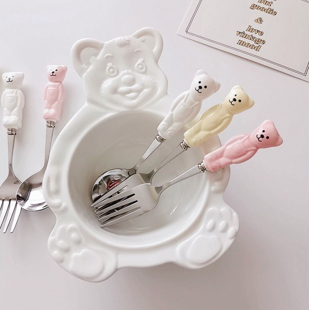 Cute Retro Bear Bowl